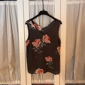 Grey sleeveless blouse